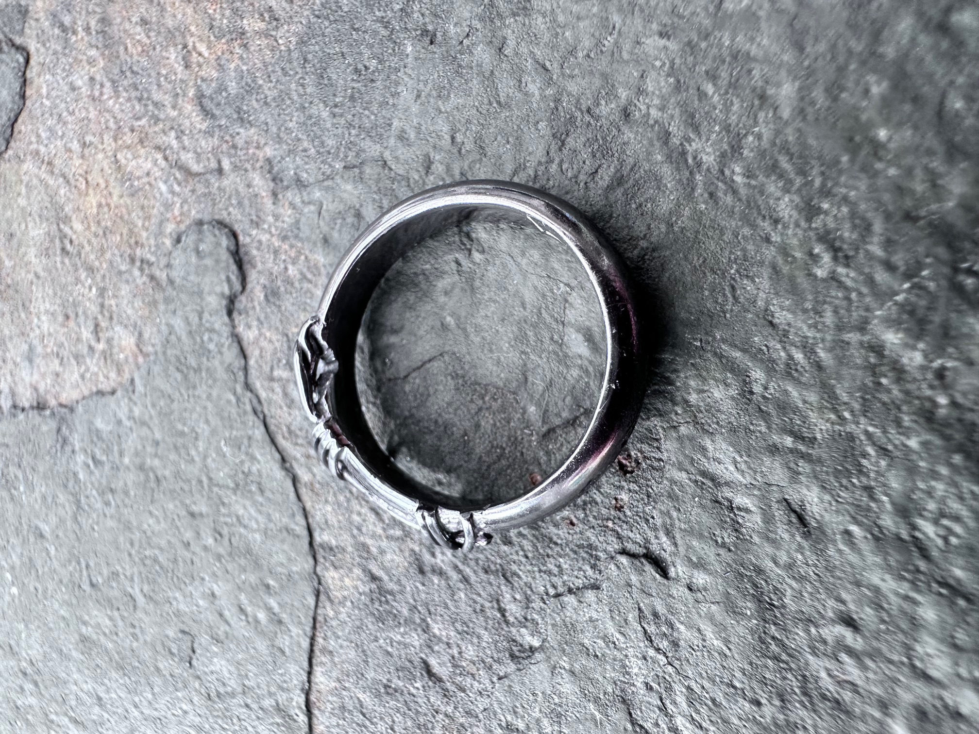 the crack on one side is fixed with wire but there is a hole